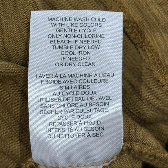 House Of Harlow 1960 Burnout Ruched Long Sleeve Tee Top Bronze Olive Medium Fall - Picture 9 of 10